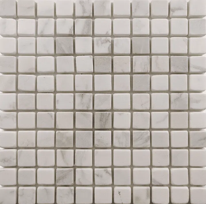 1x1 Calacatta Gold Tumbled in situ