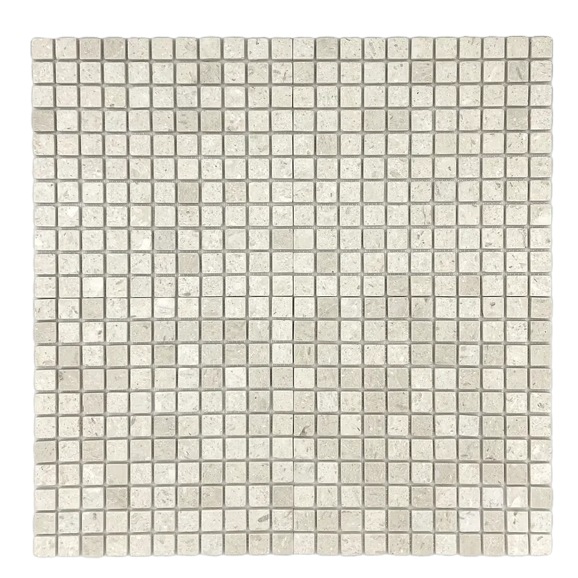 White Limestone Tumbled 1x1 in situ