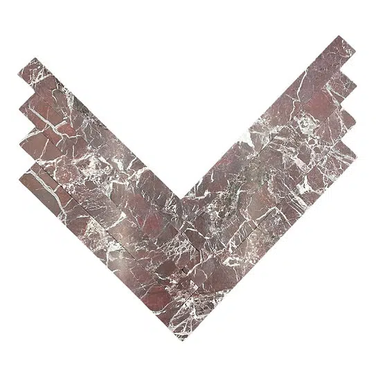Rosso Levanto Tumbled 2x18 in situ
