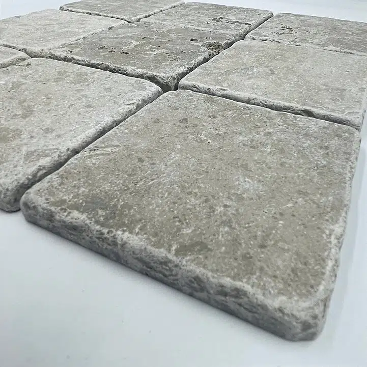 Jura Grigio Tumbled 4x4 in situ
