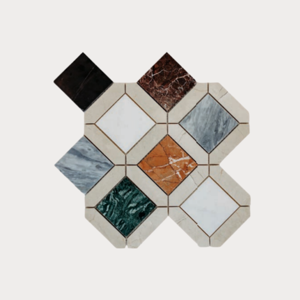 3" Gardenia crema marfil honed picket w mix