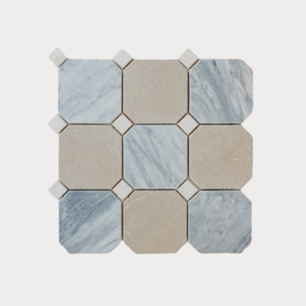 4x4 Octagon bardiglio & lightning beige