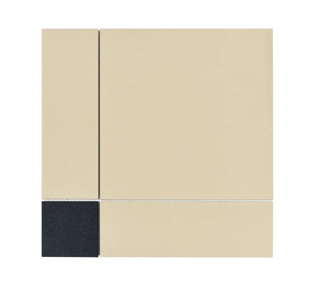 GeoLine Matte Mosaic - Graphite Beige mosaic sheet / feuille de mosaïque