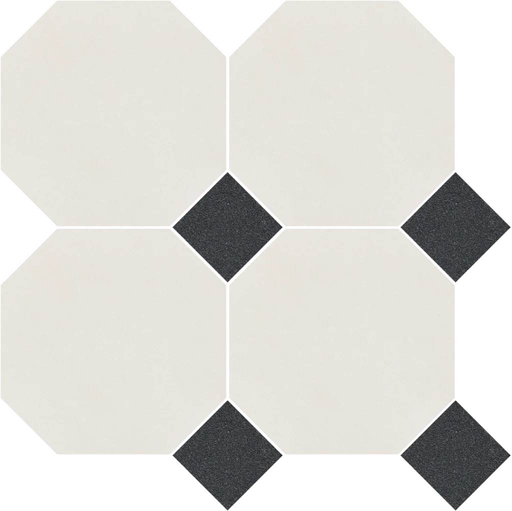 Porcelain Octagon Matte Mosaic - Charcoal mosaic sheet / feuille de mosaïque