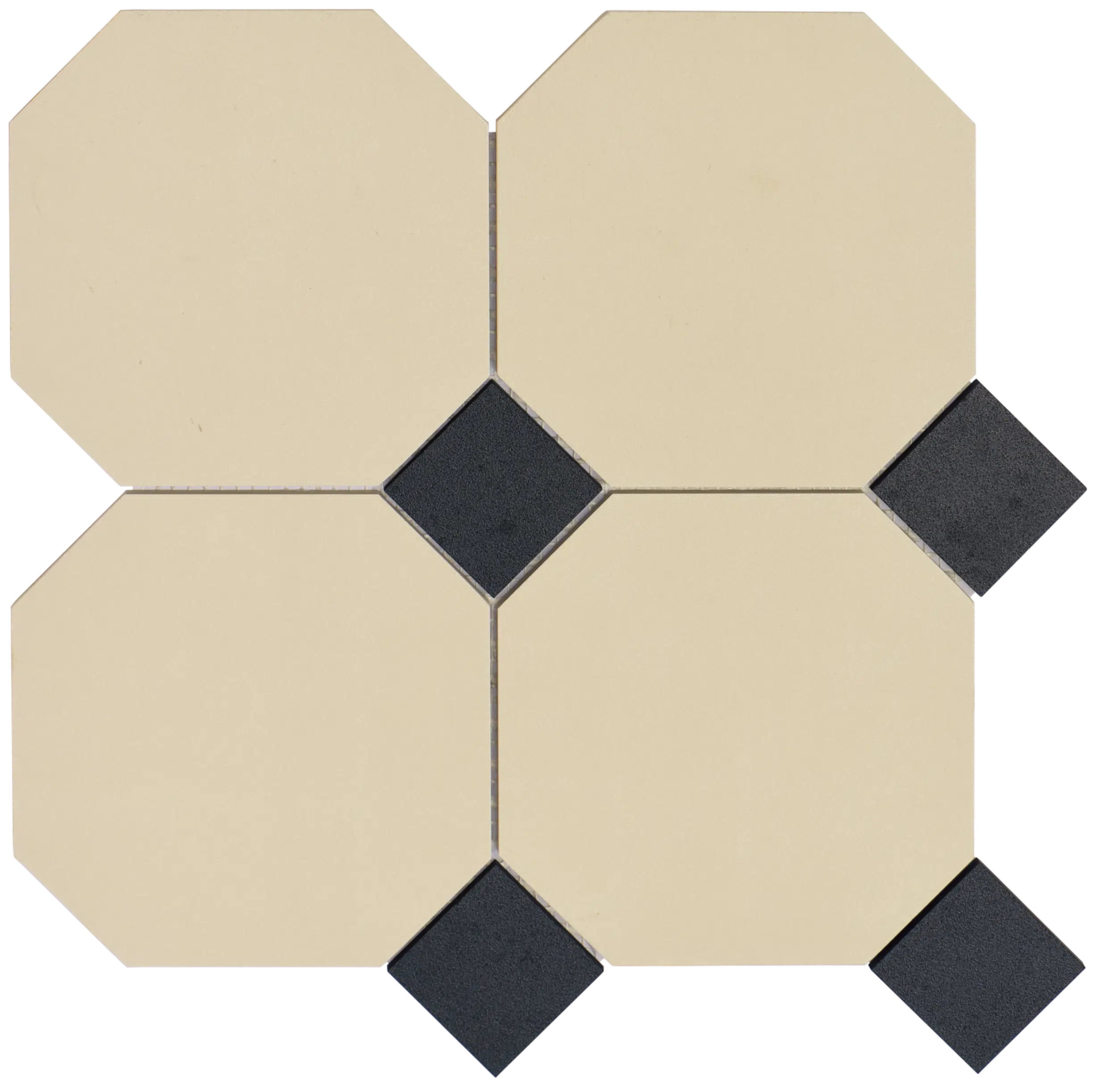 Porcelain Octagon Matte Mosaic — Graphite Beige