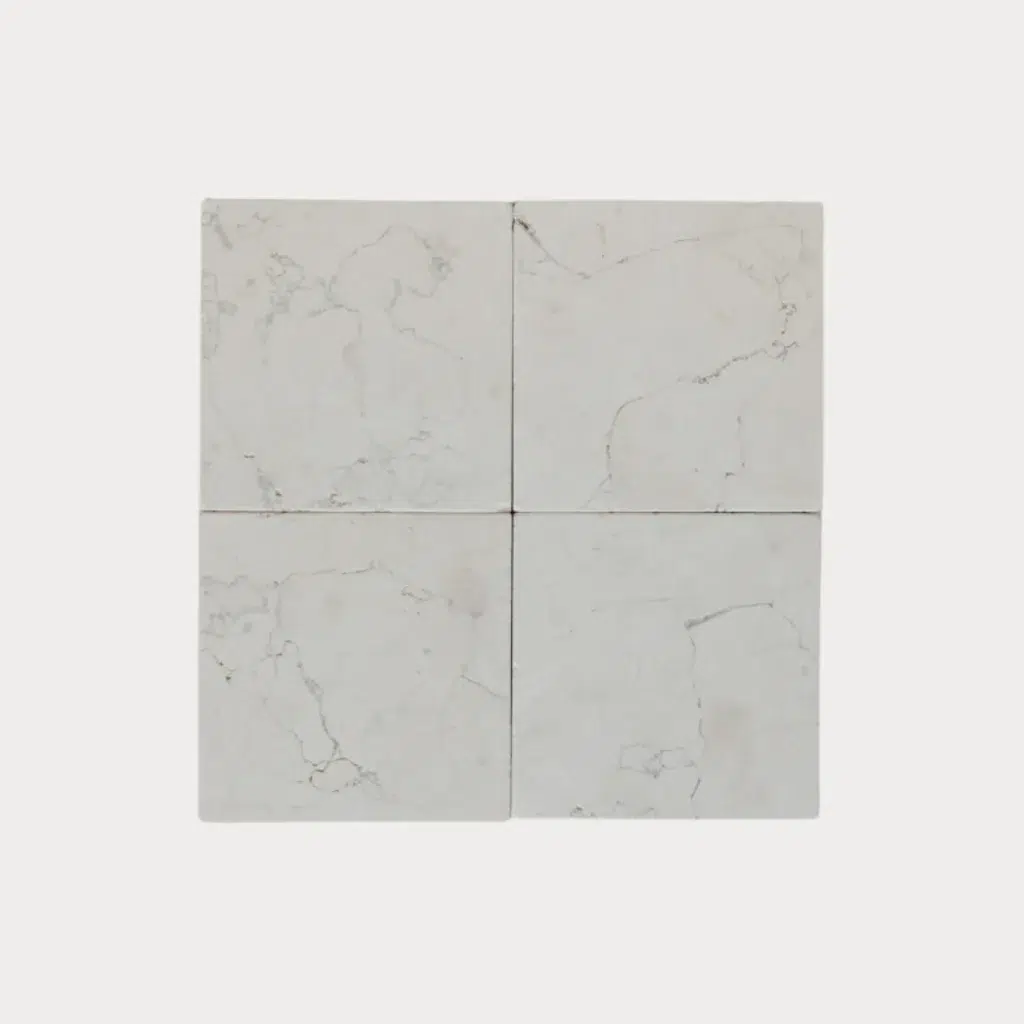 Bianco Perlino Tumbled 4×4 - Bianco Perlino / tile face / face du carreau