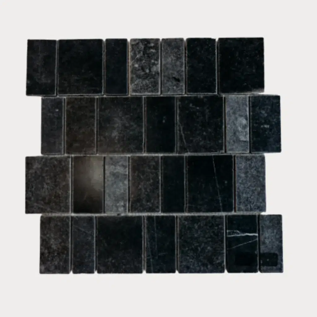 Black Jade Piano Pattern Mosaic - Black Jade / tile face / face du carreau