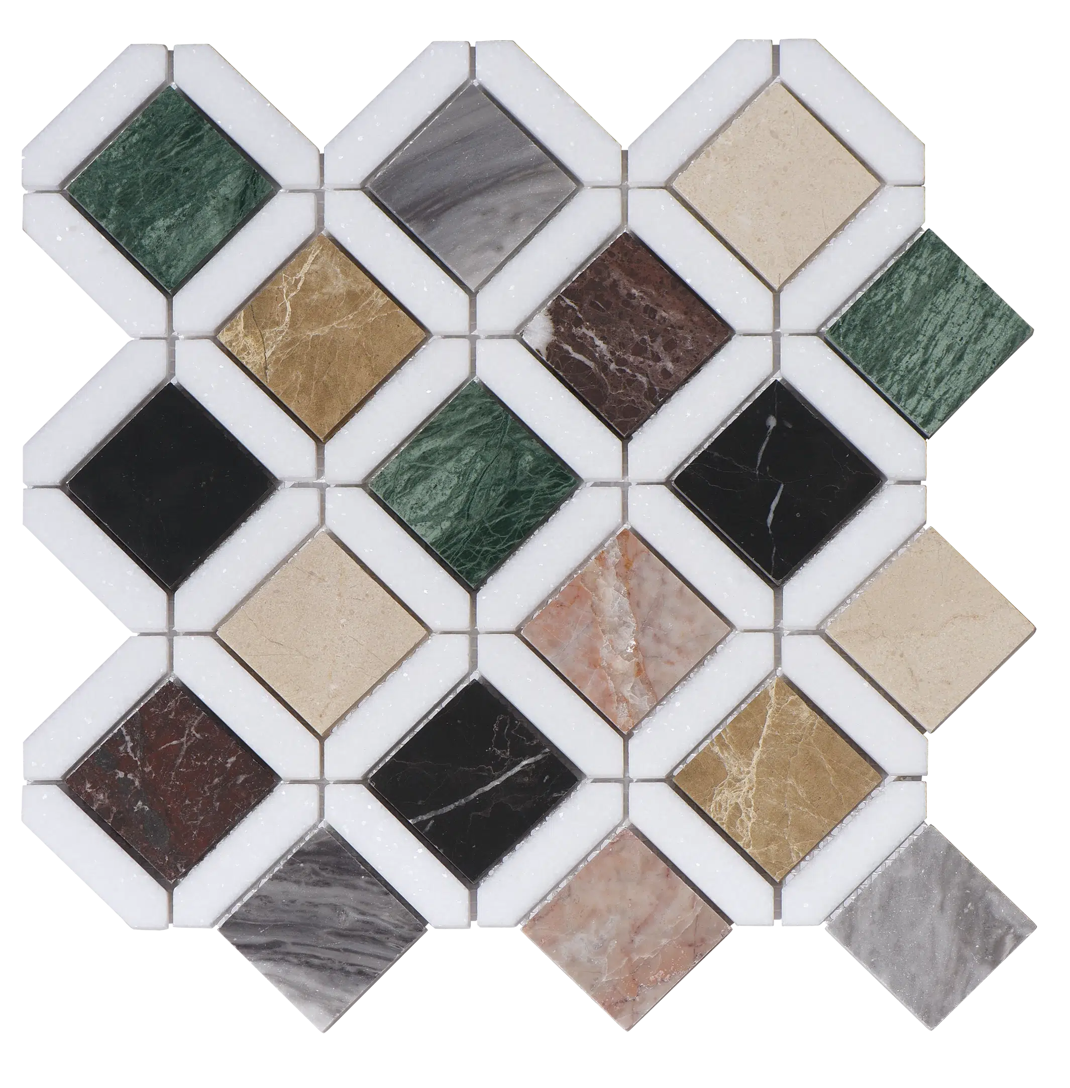 Mosaïque de marbre ColorPlay — Linen White