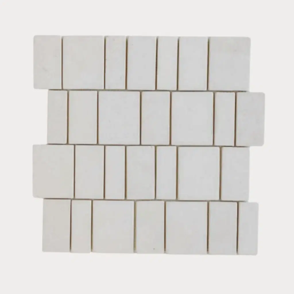 White Sand Piano Pattern Mosaic - White Sand / tile face / face du carreau